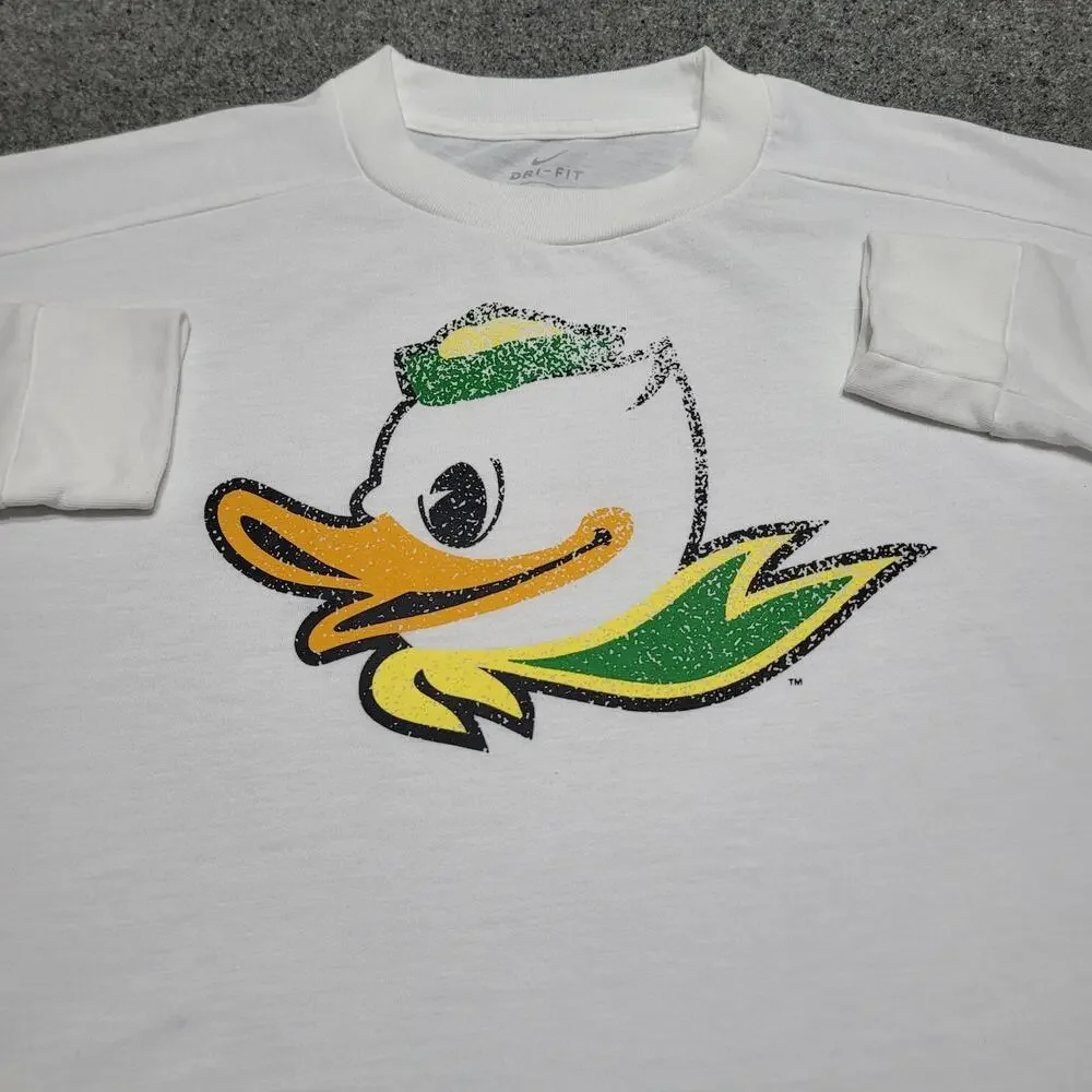 Oregon Ducks Shirt Womens Medium Nike Just Do It Dri Fit Puddles Long Sleeve